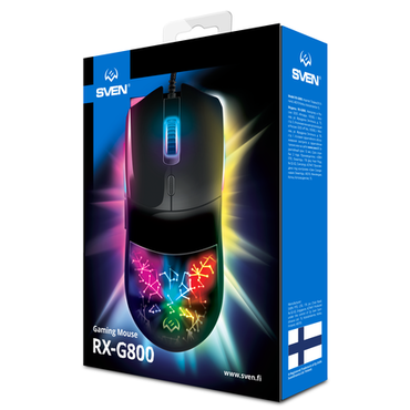 Мышь Sven RX-G800 игровая, 7200dpi, подсветка, USB, черный